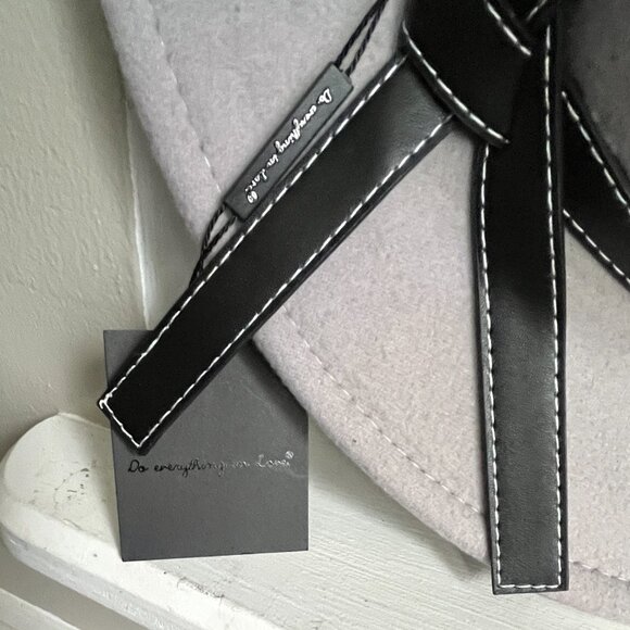 NWT Do Everything in Love Felted Panama Silver Gray Leather Band Brim Hat Unisex - Picture 5 of 6